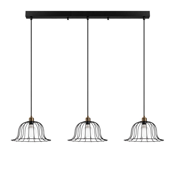 East Urban Home 3 Light Black Kitchen Island Pendant Wayfair